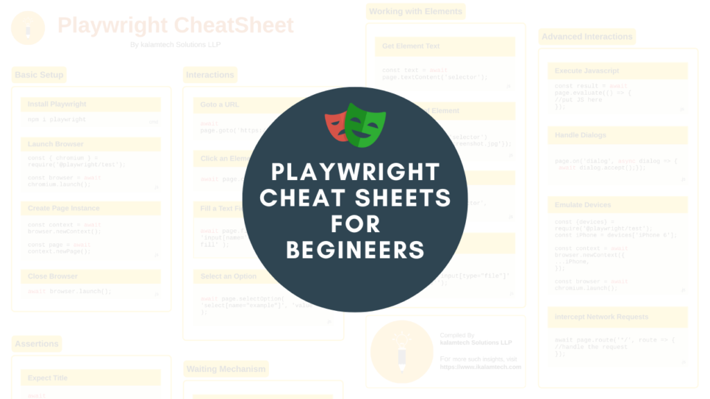 playwright cheat sheet for beginners