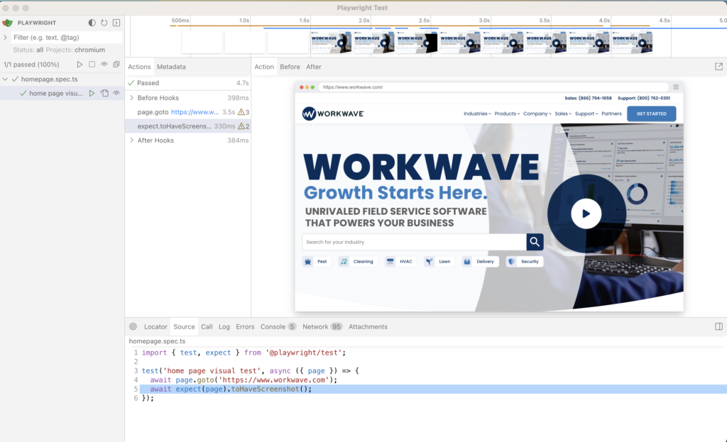 ikalamtech.com - UI mode to see journey of each testcase on a timeline