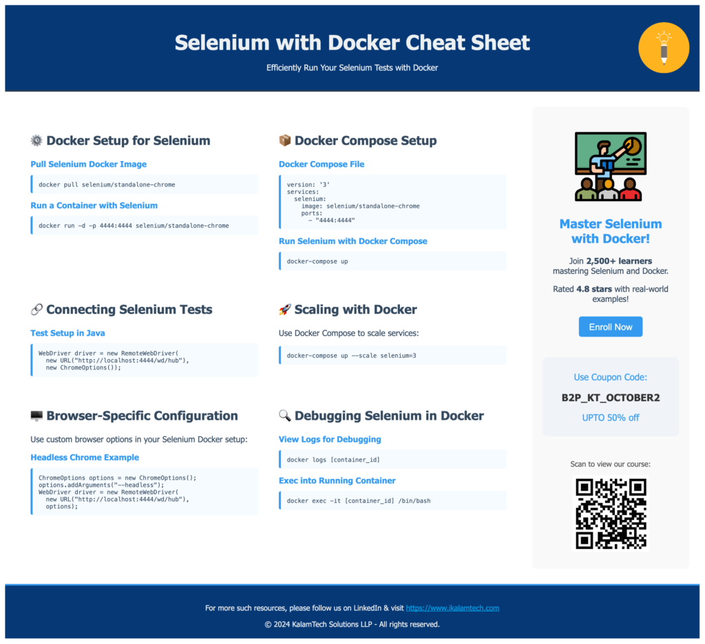 selenium with docker cheat sheet